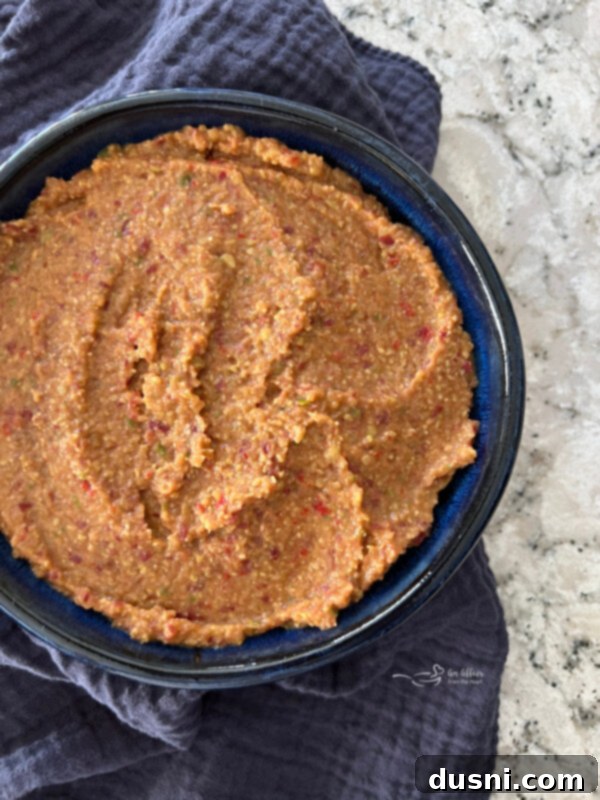 Finished Asian Bean Dip spread into a serving dish and garnished