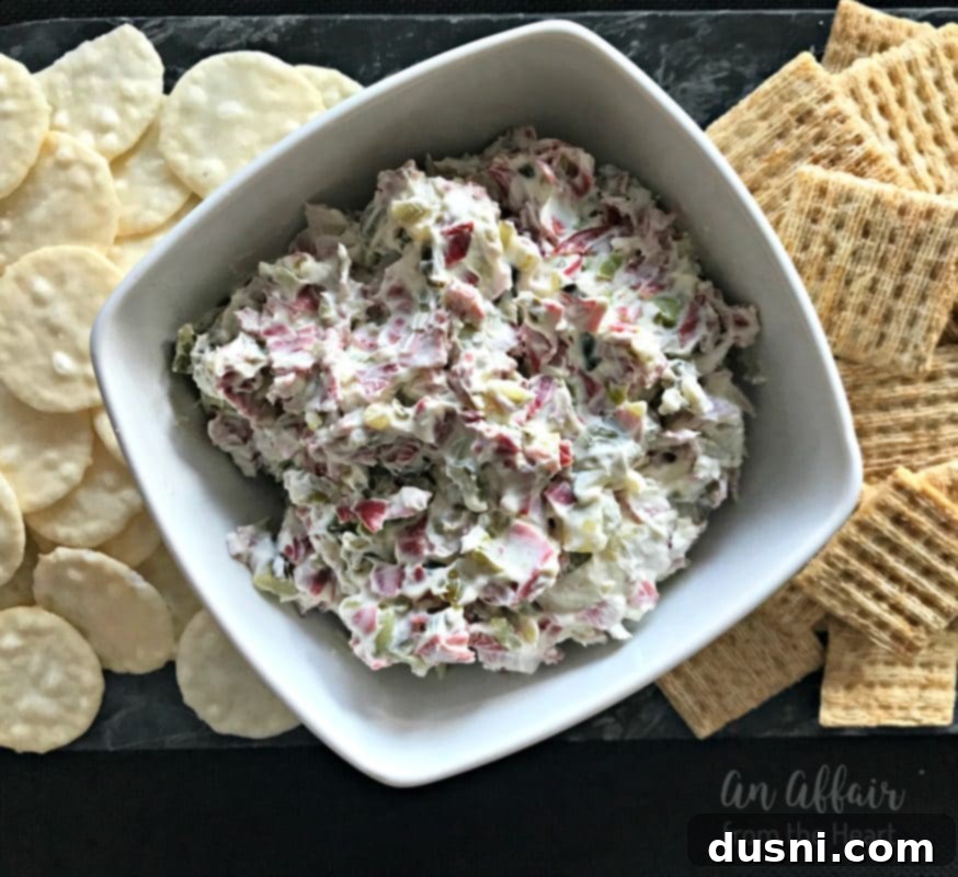 2022's Culinary Highlights: Our Top 10 Recipes 13 Overhead view of Dill Pickle Dip in a white serving dish with crackers