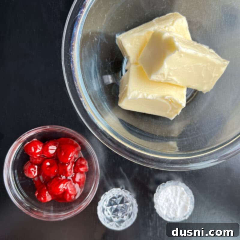 Cherry Cloud Spread 4 A bowl of cherry butter garnished with fresh cherries.