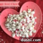 Puppy Love and Chow 2 overhead of Puppy {love} Chow on a pink heart shaped dish