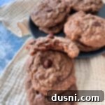 Bailey’s Chocolate Chip Cookies, a boozy twist on the classic cookie with chewy chocolate and Irish Cream.