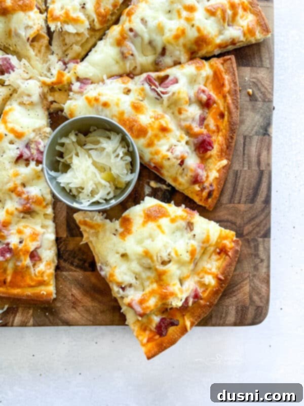 Deli-Style Meatloaf 18 Reuben Pizza slice