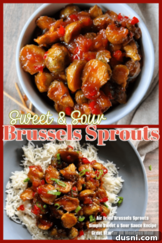 Sweet and sour Brussels sprouts in a bowl with chopsticks