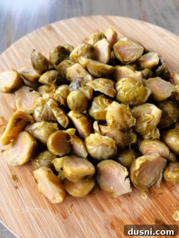 Draining pickled Brussels sprouts