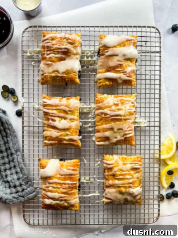 Baked Homemade Blueberry Toaster Strudel
