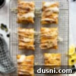 homemade blueberry toaster strudel on a cooling rack