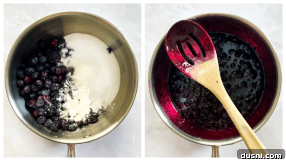 Cooking blueberry filling for toaster strudel