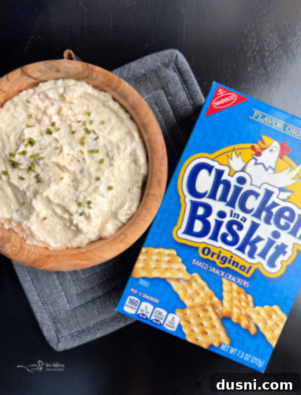 Golden Chicken Cracker Dip 4 Ingredients for Chicken in a Biskit Dip