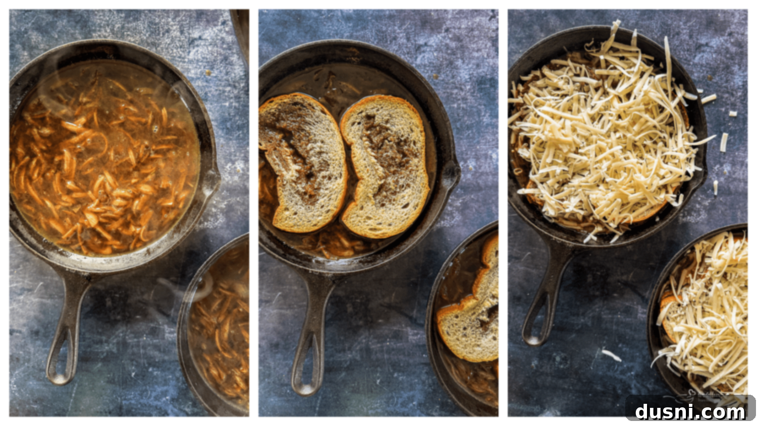 Toasted baguette slices on a baking sheet