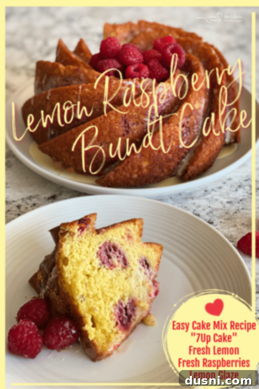 Sunshine Lemon Raspberry Bundt Cake 3 Whole Glazed Lemon Raspberry Bundt Cake, perfectly baked