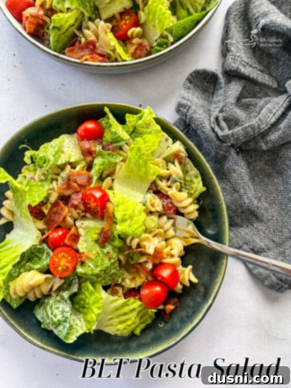 Pasta Salad with BLT Toppings