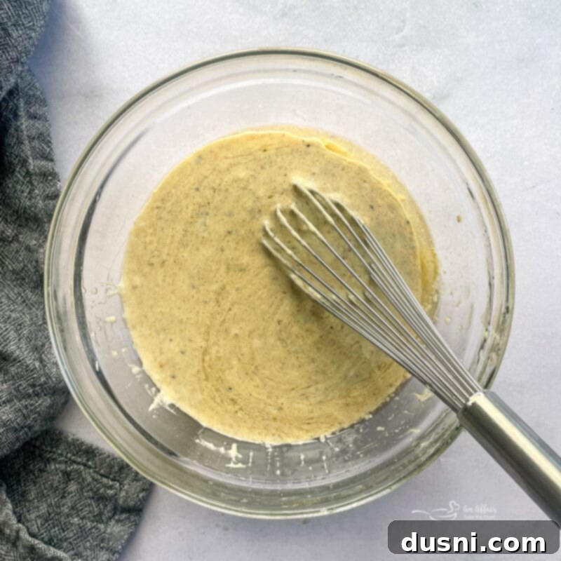 Whisk two dressings together.