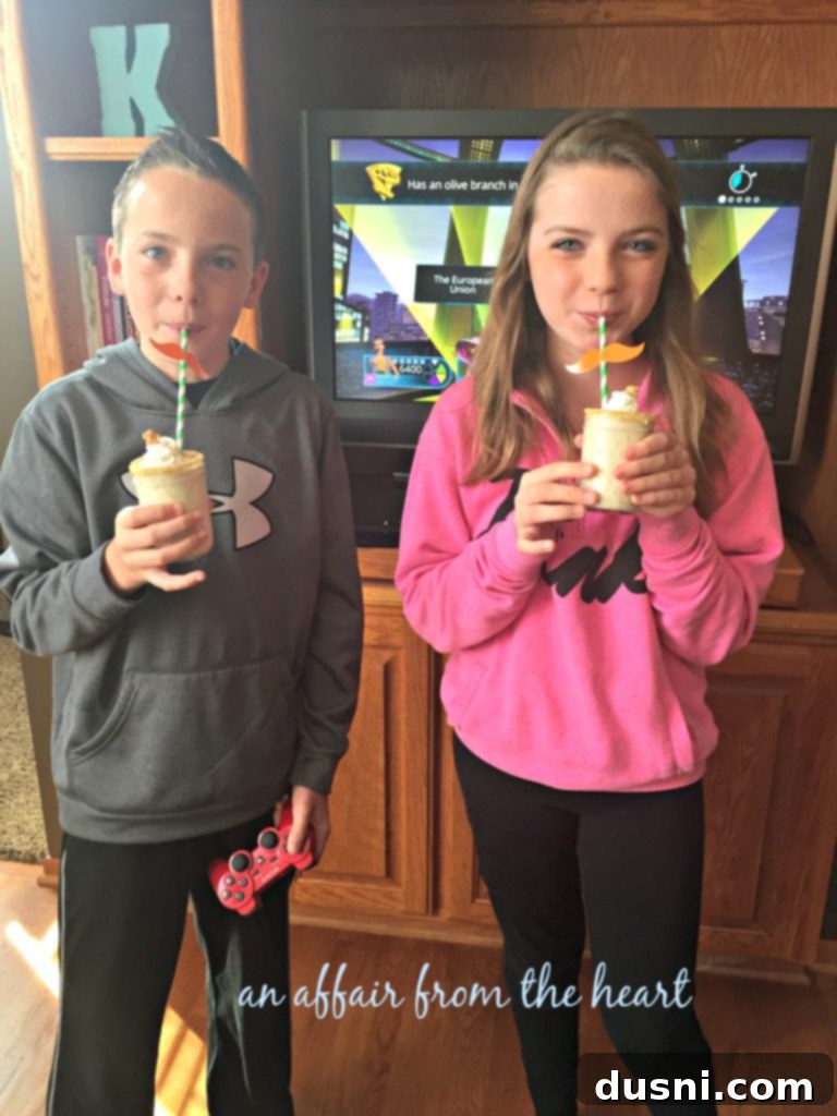 Banana Cream Dream Shake 16 Twins playing Trivial Pursuit and enjoying a banana cream pie shake