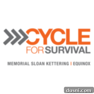 Cycle for Survival logo, featuring orange colors
