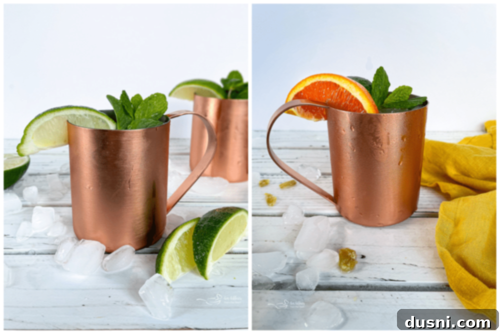 Infographic comparing Moscow Mule vs. Kentucky Mule
