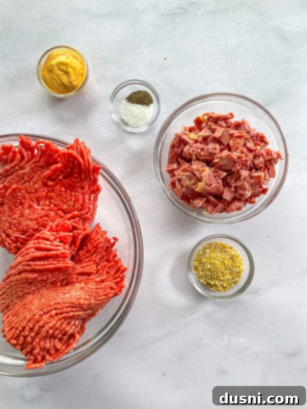 Ingredients for Reuben Burgers