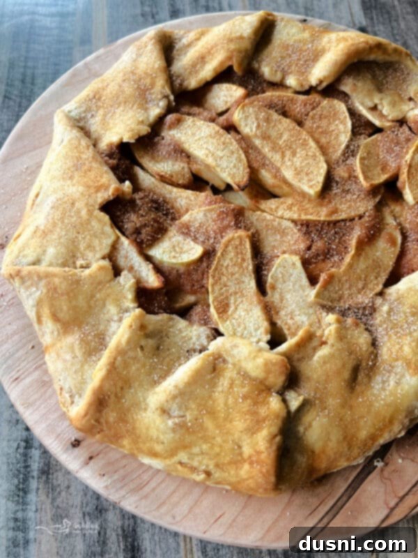 Rustic Apple Crostata with a golden crust and apple filling