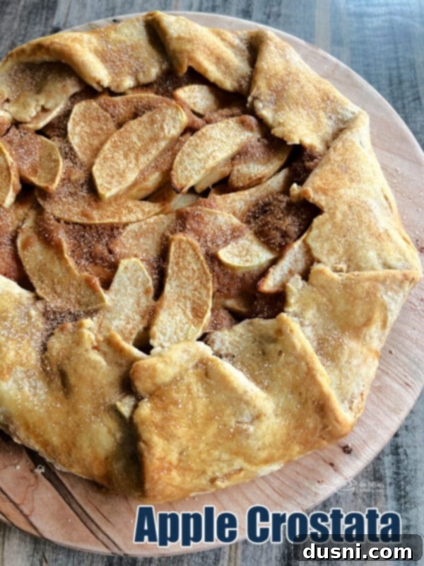 Rustic Apple Crostata, close-up, ready to serve