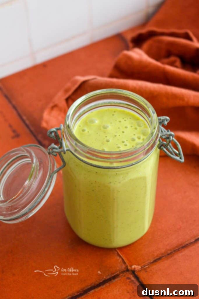 Creamy Peach Basil Salad Dressing