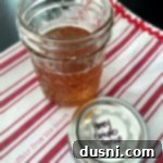 Honey Simple Syrup in a mason jar