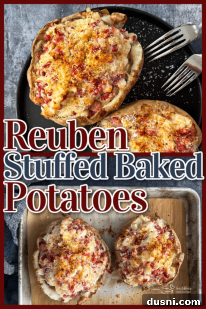 Finished Reuben Stuffed Baked Potato