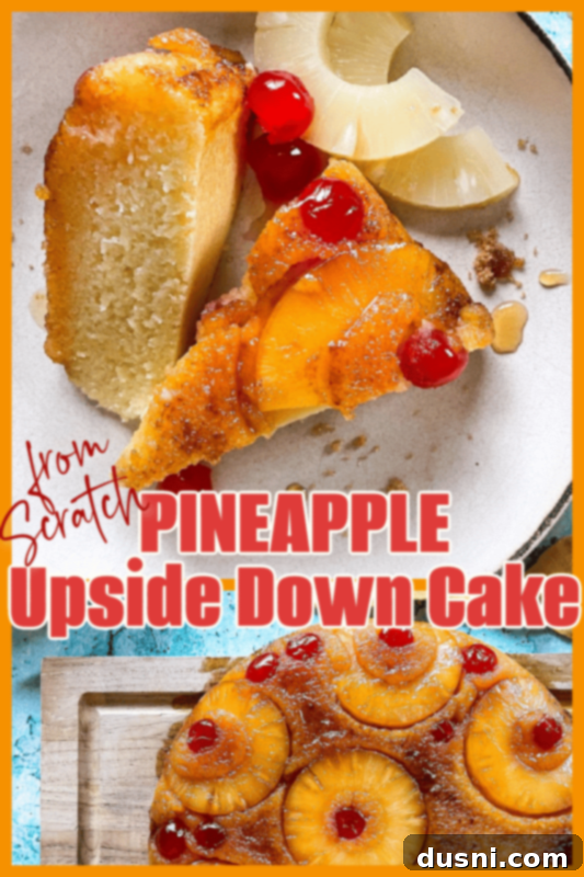 The Ultimate Homemade Pineapple Upside Down Cake 18 A slice of Pineapple Upside Down Cake on a plate