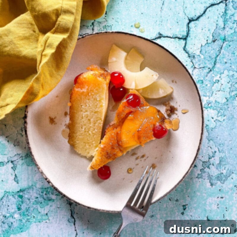 Close up of pineapple and cherry topping