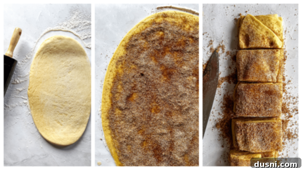 Warm Cinnamon Pull-Apart Perfection 13 Rolling out dough for cinnamon pull apart bread