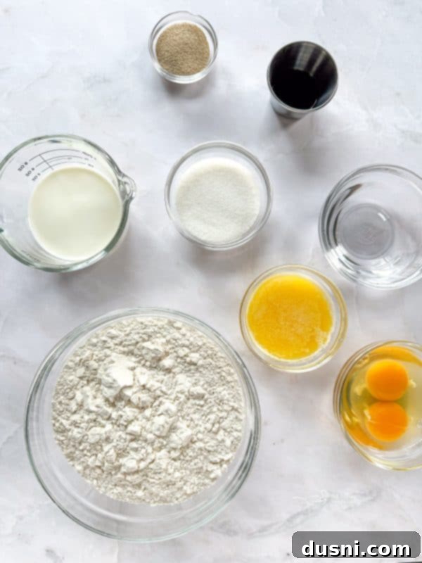 Warm Cinnamon Pull-Apart Perfection 6 Ingredients for cinnamon pull apart bread laid out