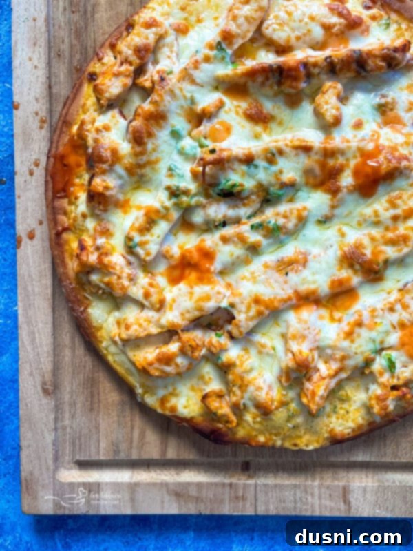 Ingredients for buffalo chicken pizza laid out