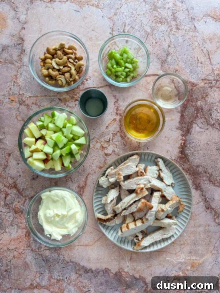 Measuring out honey for the Apple Chicken Salad dressing.