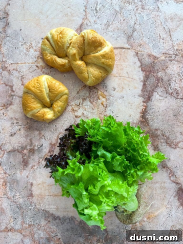 Apple Chicken Salad served on a bed of lettuce.