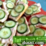 Turkey Ranch Baguettes on a red serving tray with text "Turkey Ranch Baguettes"