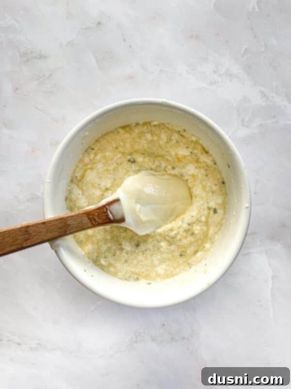 Step 2: The prepared ranch cream cheese spread in a bowl