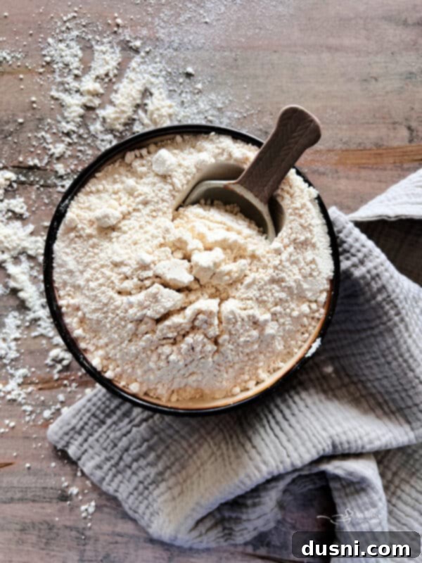 Better Bisquick From Your Kitchen 2 A freshly made batch of homemade Bisquick mix in a glass bowl