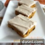 Pumpkin Spice Bars on a white serving platter