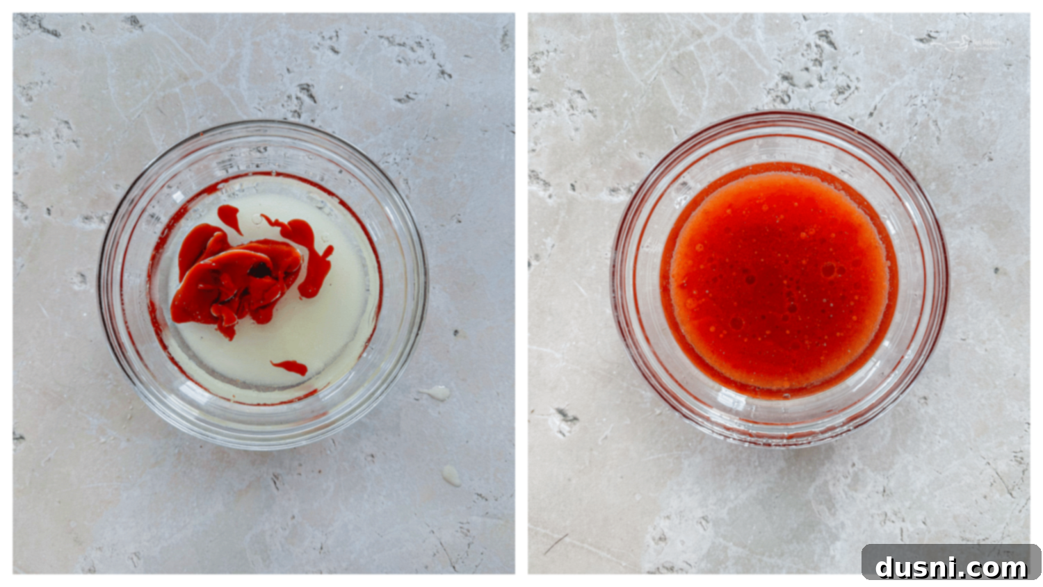 Zesty Marinated Veggies 8 A bowl of whisked dressing for the marinated vegetables.