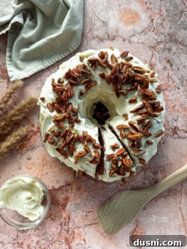 Pumpkin Bundt Cake slice on a plate