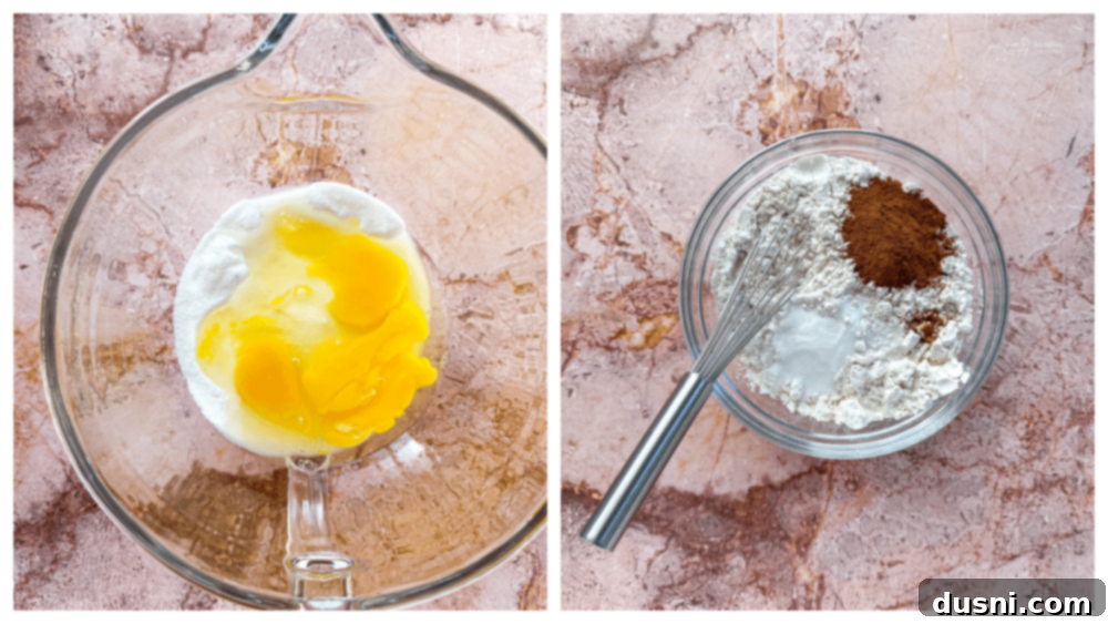 Step 1: Beat sugar and eggs