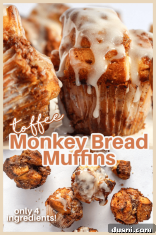 Toffee Monkey Bread Muffins on a wire cooling rack