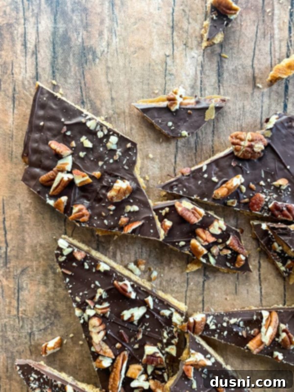 Graham Cracker Toffee Recipe broken up pieces of toffee graham cracker brittle