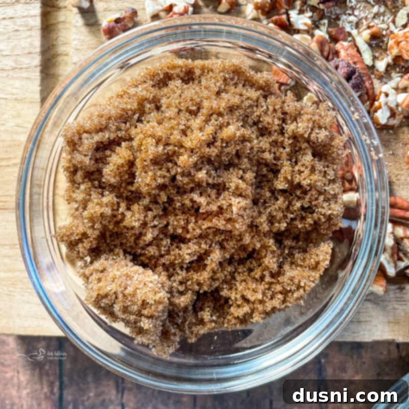 Graham Cracker Toffee Brittle bowl of brown sugar