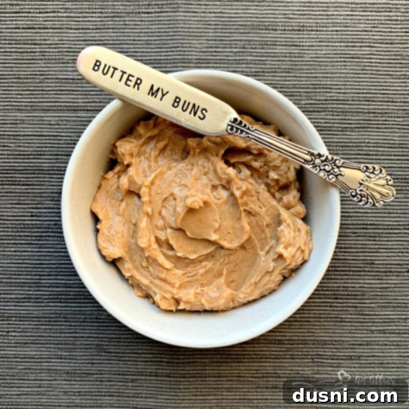 Roadhouse Style Cinnamon Honey Butter 9 Finished whipped cinnamon honey butter in a mixing bowl