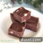 Irresistible Mint Fudge 2 Mint Fudge stacked on a white plate