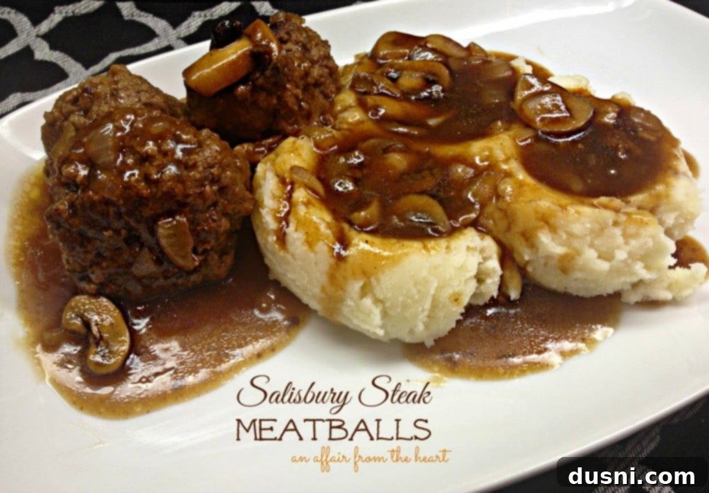 Salisbury Steak Meatballs - a comforting twist on classic Salisbury steak, perfect for families.