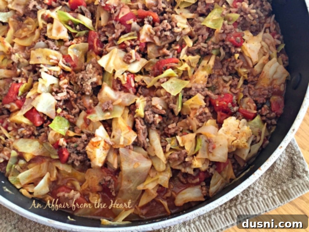 Unstuffed Cabbage Roll Skillet - a hearty, deconstructed comfort food for busy nights.