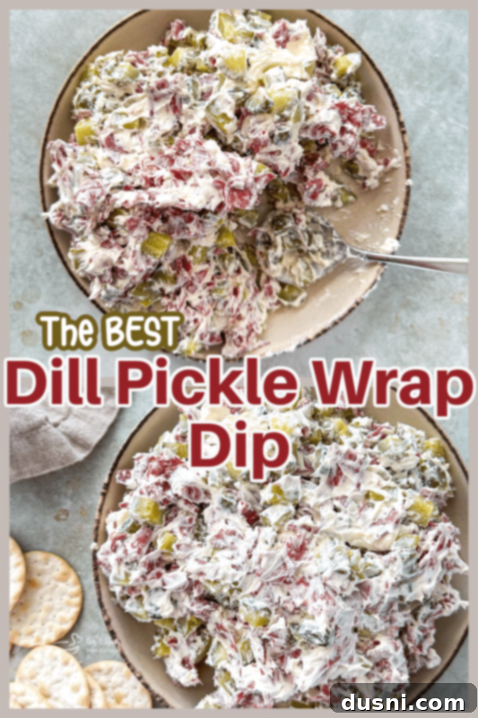 Zesty Dill Pickle Dip 10 A small bowl of Dill Pickle Dip with a spoon, showing its creamy texture