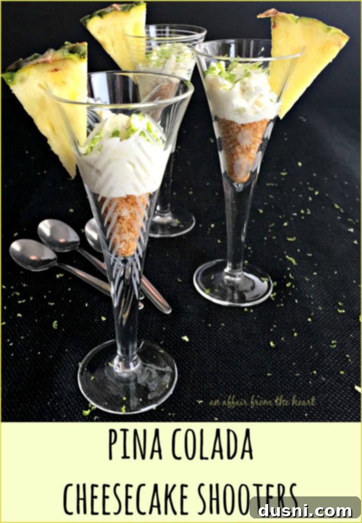 Pina Colada Cheesecake Shooters - An Affair from the Heart, ready to serve