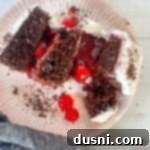 Decadent Black Forest Delight 6 slice of black forest cake on plate