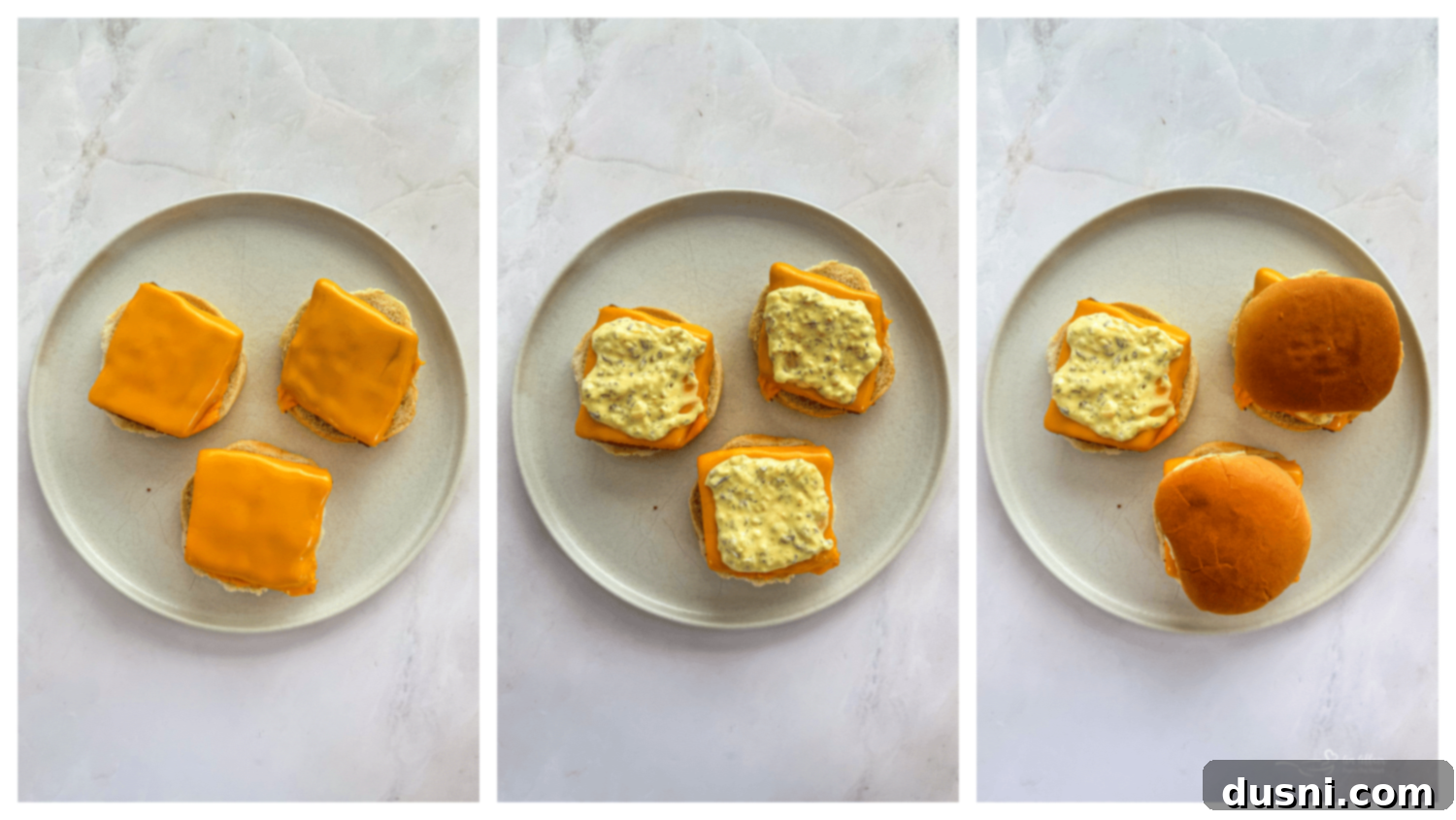 Your Favorite Filet-O-Fish & McDonald's-Inspired Tartar Sauce, Made At Home 12 Assembling the Filet-O-Fish sandwich with fish, cheese, and tartar sauce on a bun